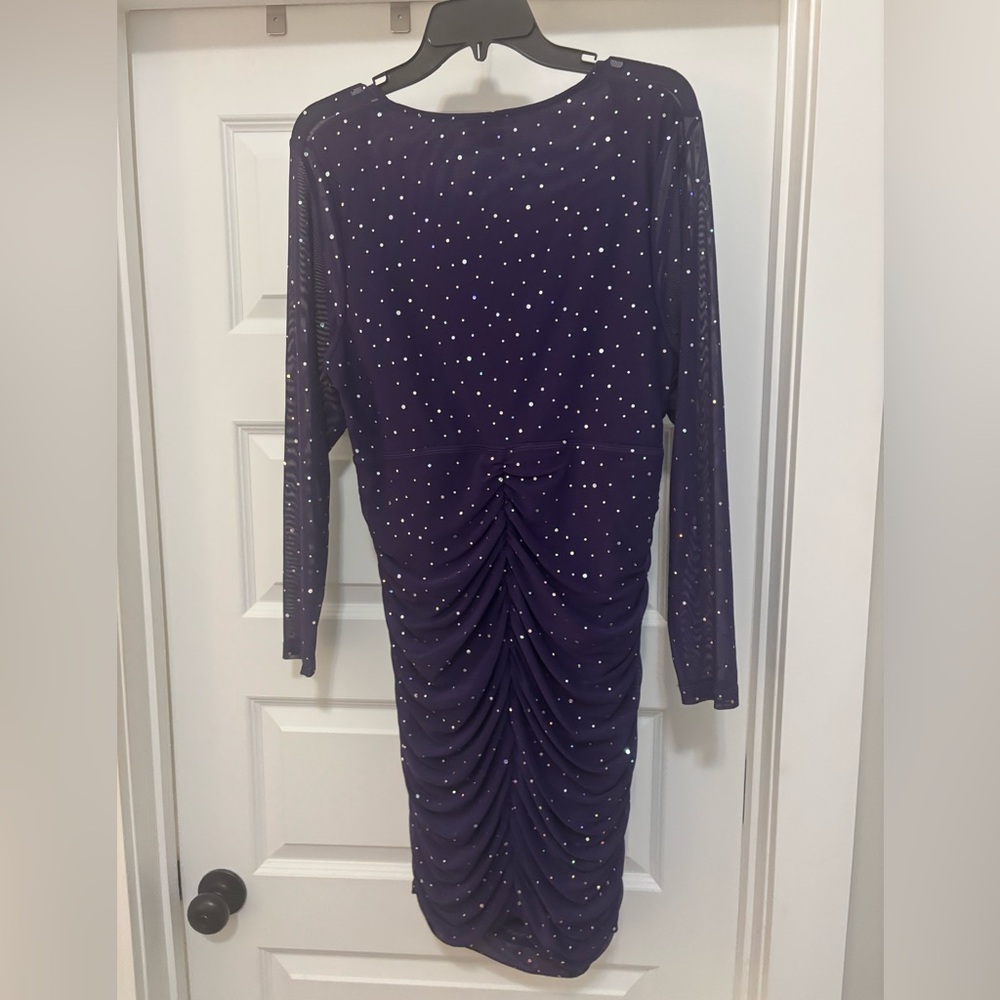 Deep Purple Rhinestone Mini Dress - Picture 8 of 8
